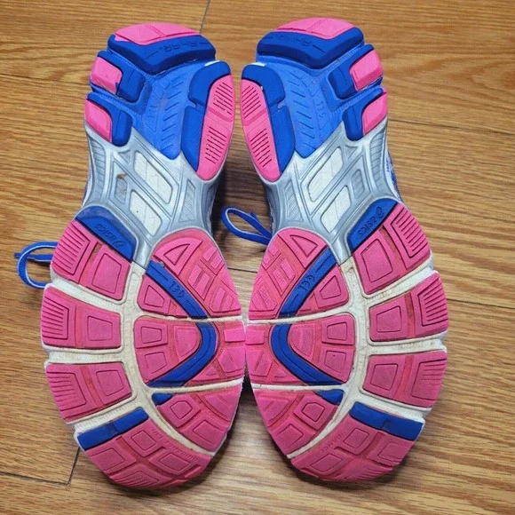 Asics Women's GT-1000 Running Sneakers Size 8.5 Silver/Blue/Pink - Picture 10 of 11